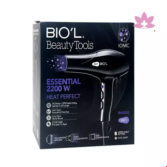 Hair dryer, heavy duty motor, 2200 watts, Biol, model BHD522
