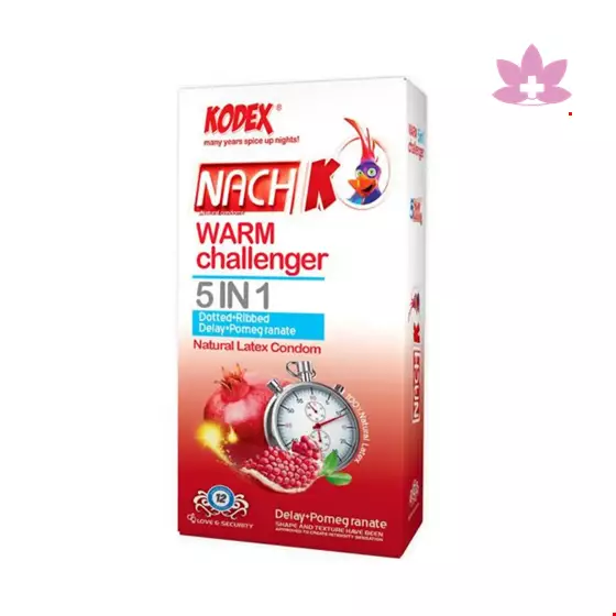 Nach Kodex Warm Challenger 5 in 1 Delay Condom 12 PCS