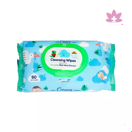 Canvas Baby Cleaning Wipes Containing Aloe Vera Extract 60 Pcs