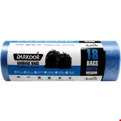 تصویر کیسه زباله آبی سایز 75 در 55 داروکوب 18 عددی Darkoob Garbage Bags package 18 piece